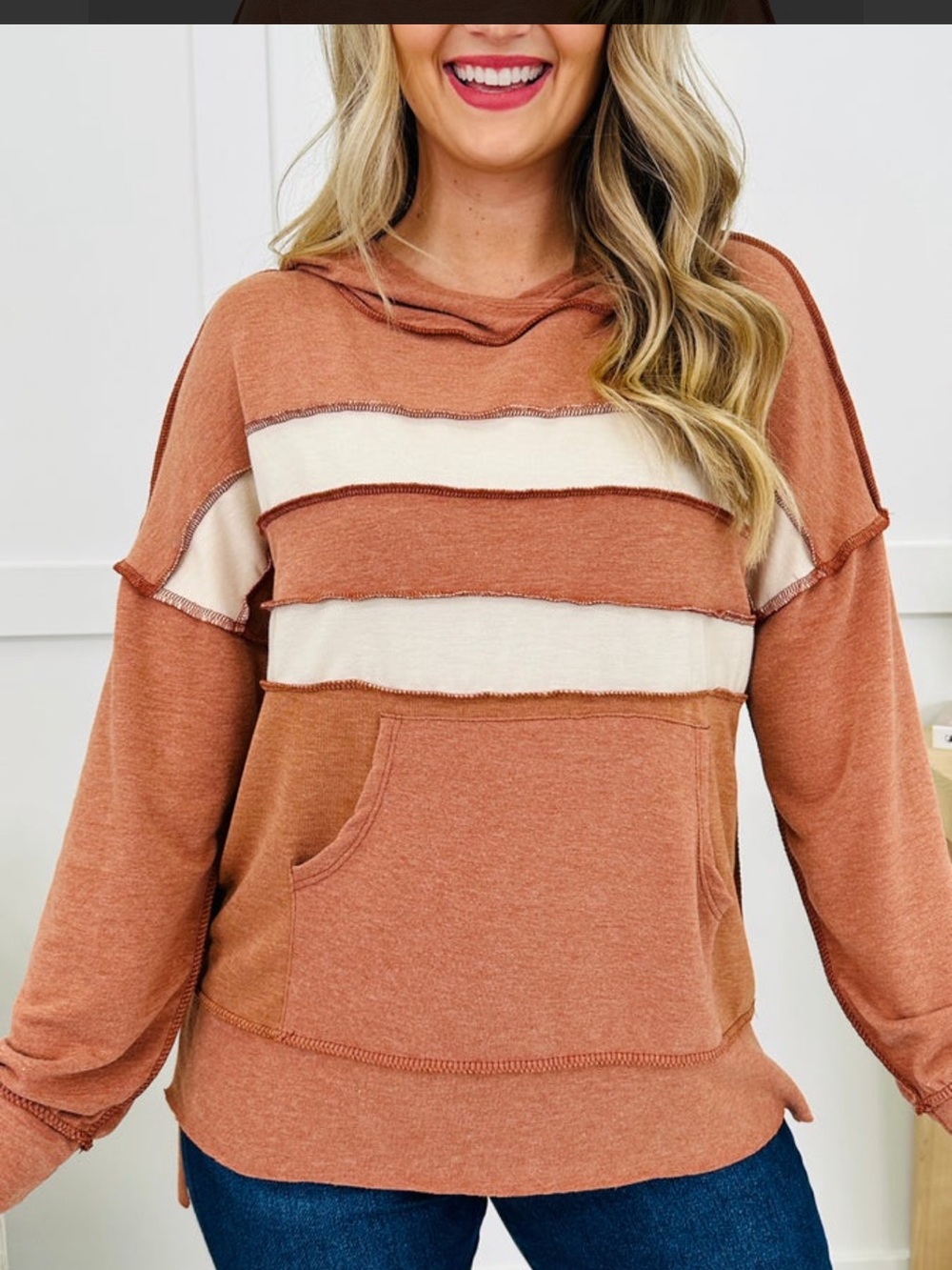 Haptics Lightweight Pullover Hoodie High/Low Front/Back Size Small Roomy Fit
